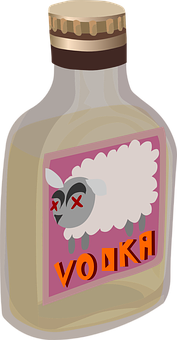 A Bottle Of Liquor With A Sheep On It