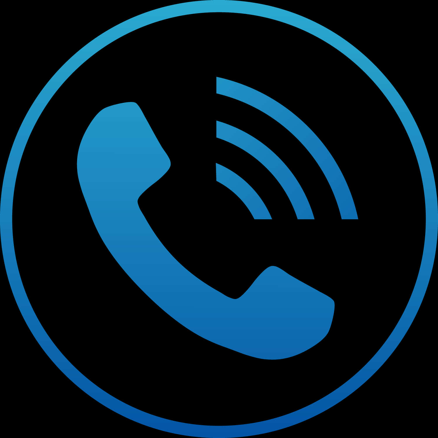 A Blue Phone Symbol In A Circle