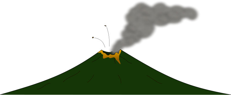 A Cartoon Of A Volcano