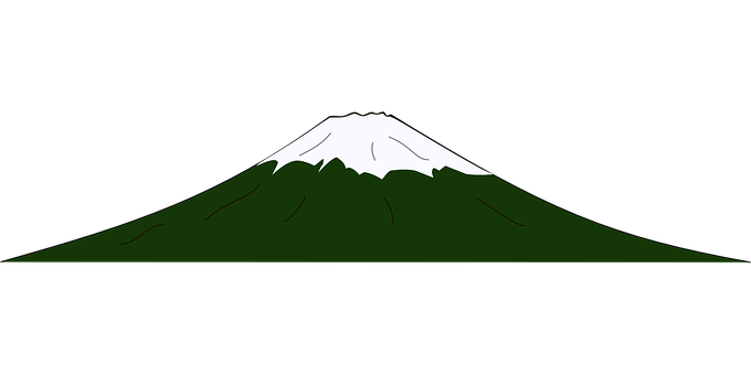 A Green Mountain With White Top