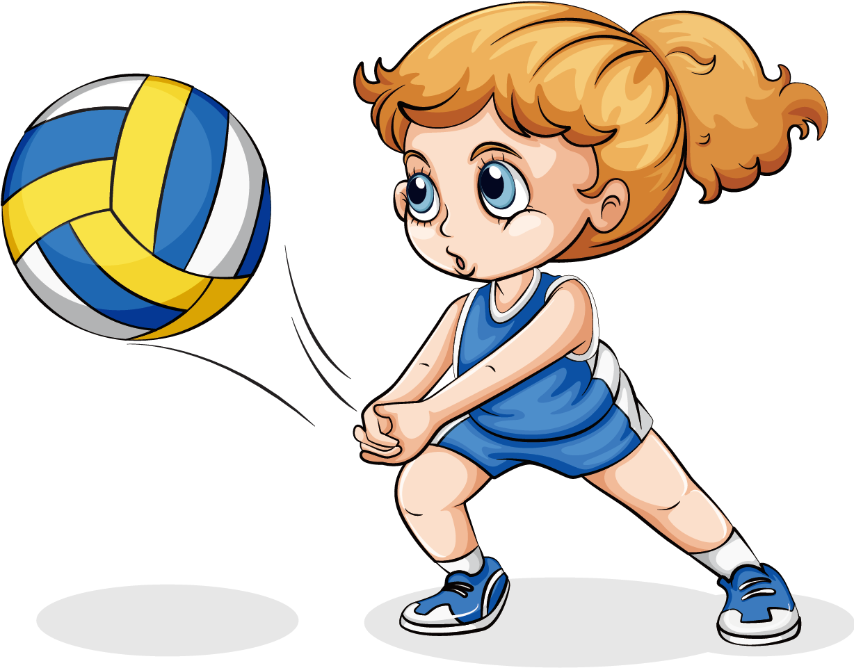 A Girl Playing Volleyball