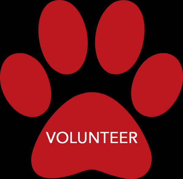 A Red Paw Print With White Text