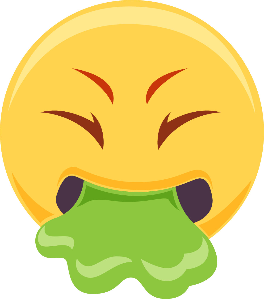 A Yellow Smiley Face With Green Tongue Sticking Out