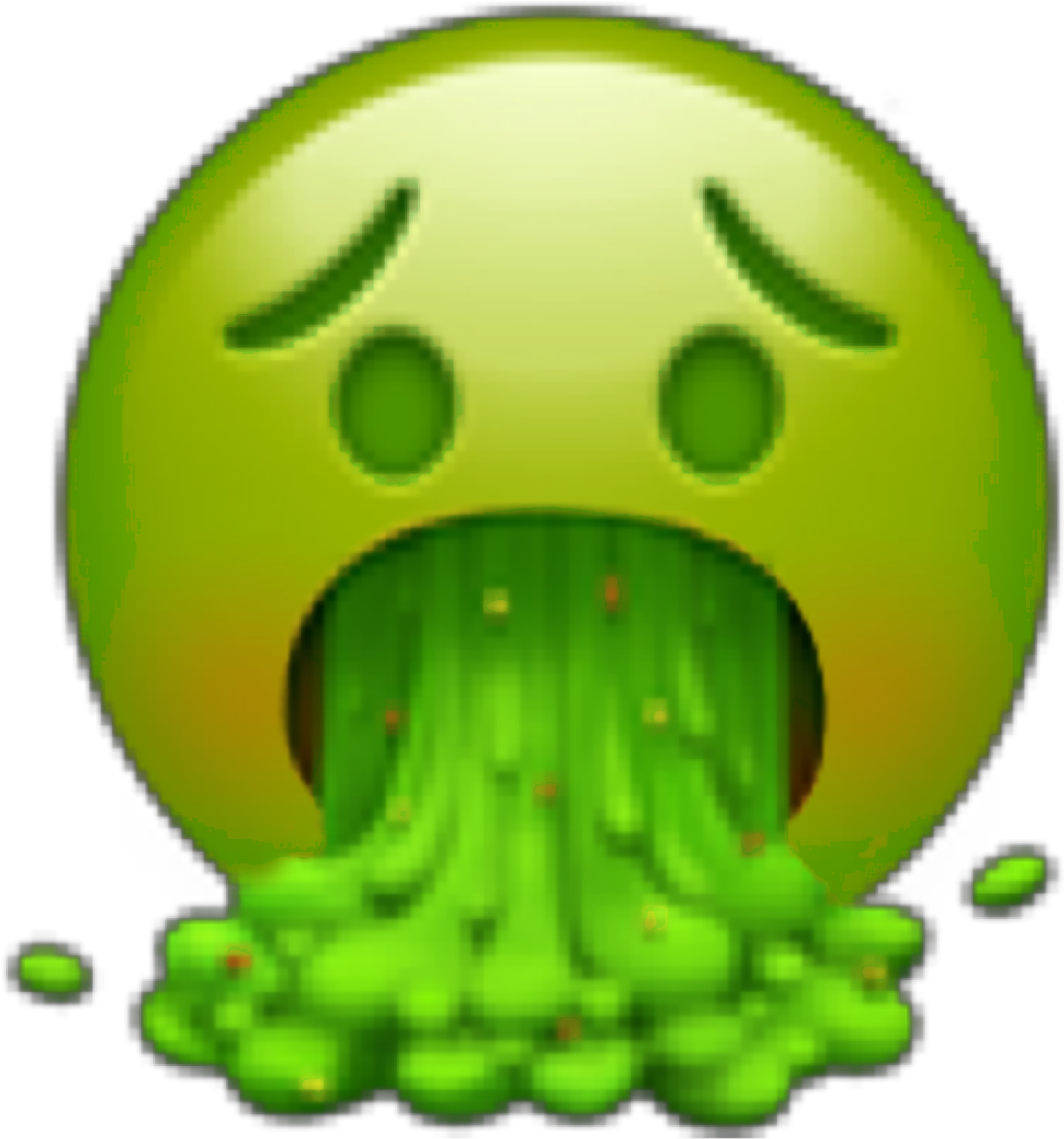 A Green Emoji With A Sad Face