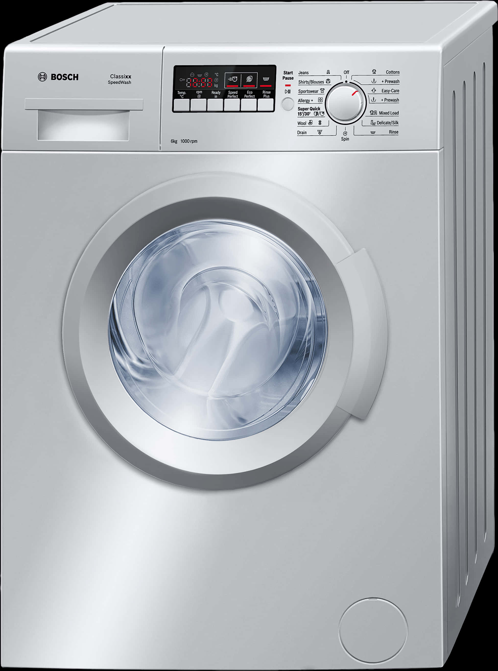 A White Washing Machine With Buttons And Dials