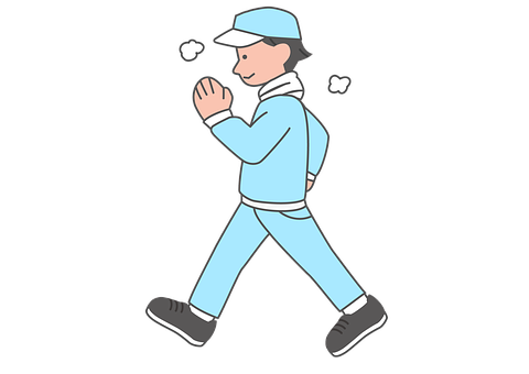 A Cartoon Of A Man Walking