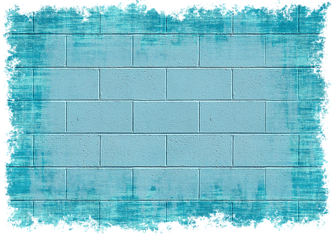 A Blue Brick Wall With Black Border