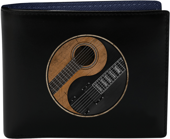 A Wallet With A Guitar In The Middle