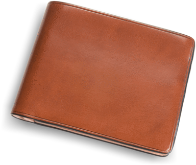 A Brown Leather Wallet On A Black Background