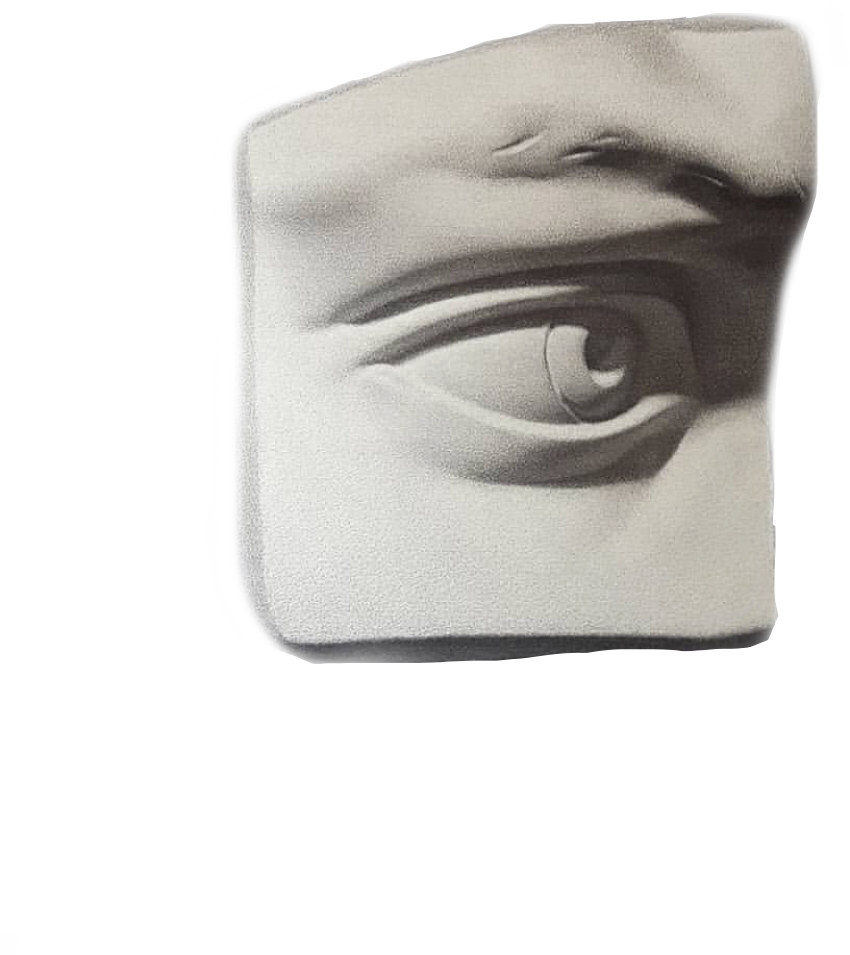 A White Sculpture Of A Human Eye