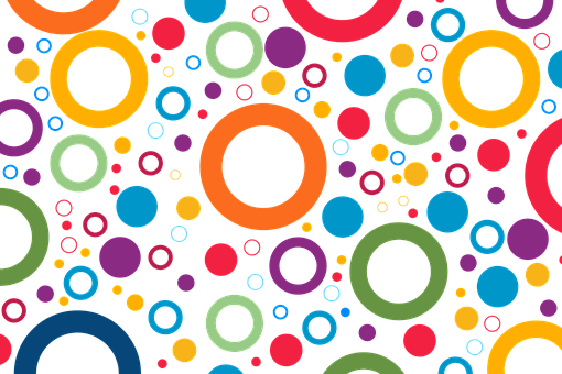 A Colorful Circles On A Black Background