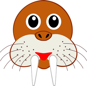 A Cartoon Walrus With White Whiskers