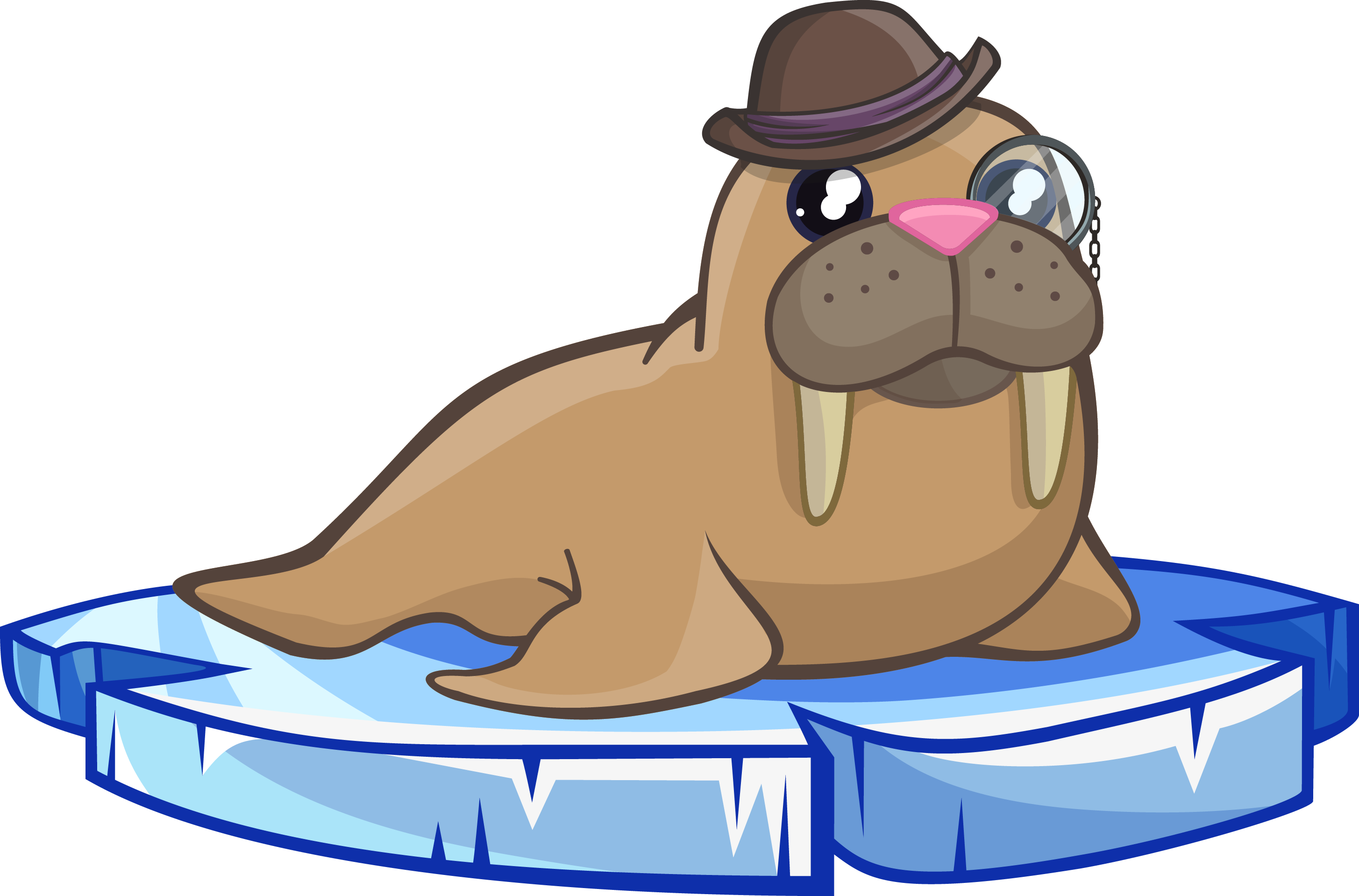 Cartoon Walrus On An Ice Floe