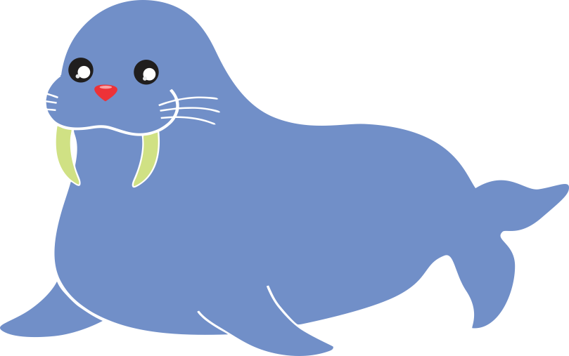 A Blue Walrus With A Green Nose And A Red Nose