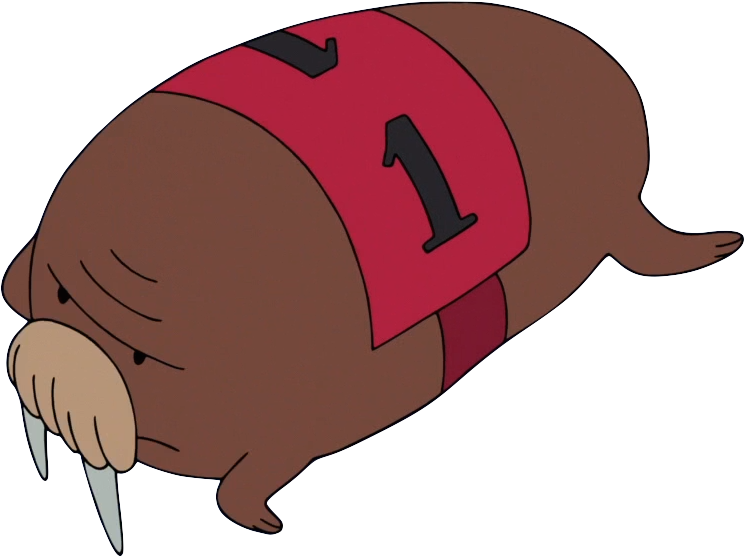 A Cartoon Walrus With A Number On It
