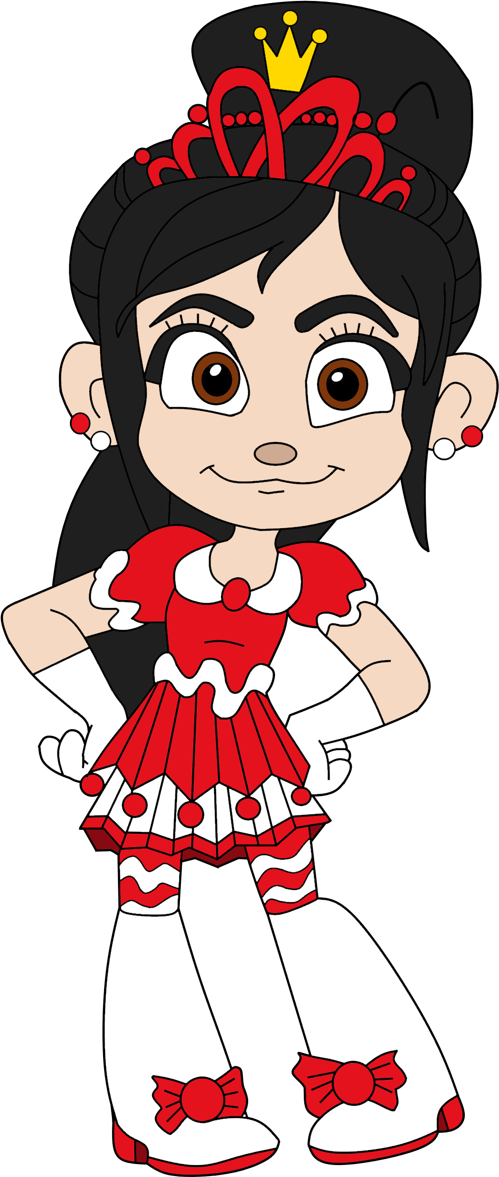 Cartoon Of A Girl In A Red Dress