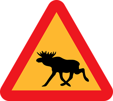 A Sign With A Moose Silhouette