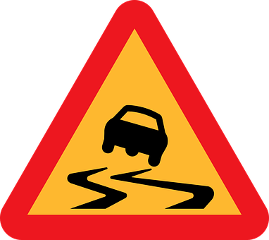 A Road Sign With A Car On It