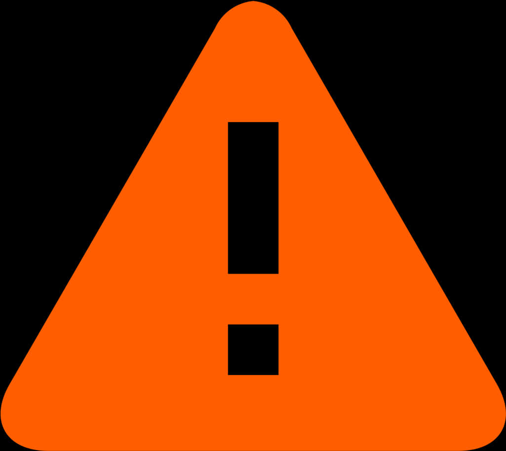 An Orange Triangle With A Black Exclamation Mark