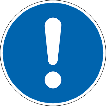 A Blue Circle With A White Exclamation Mark