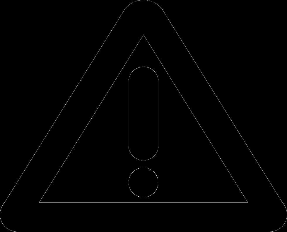 A Black And White Triangle With A Exclamation Mark