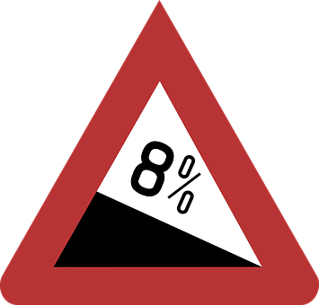 A Red Triangle With A White And Black Sign