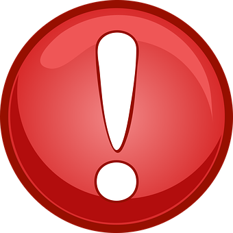 A Red Button With A White Exclamation Mark