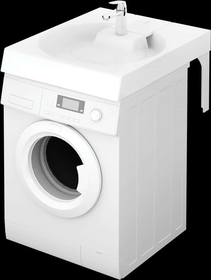 A White Washing Machine With A Lid