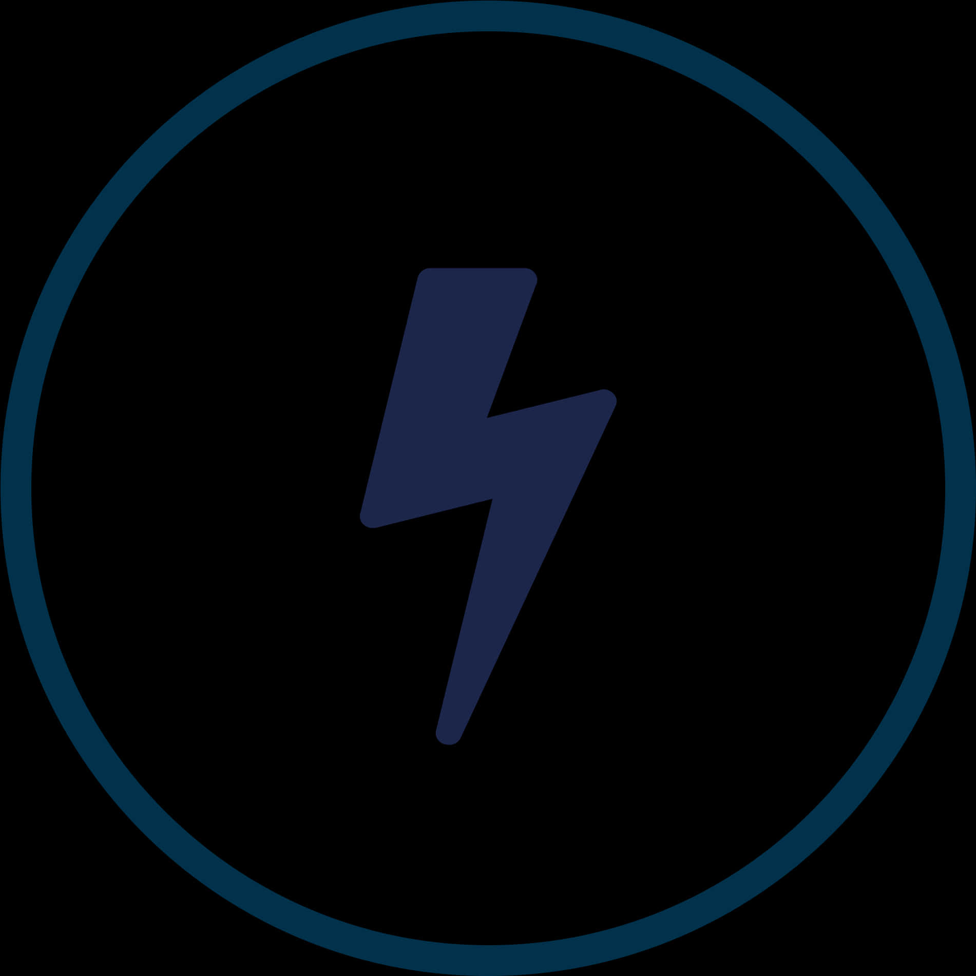 A Blue Lightning Bolt In A Circle