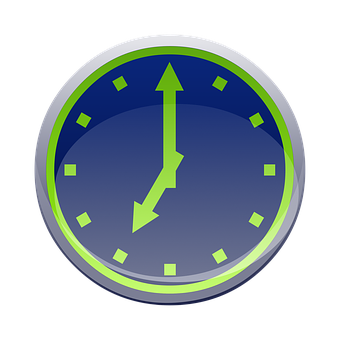 A Blue And Green Clock