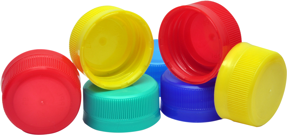A Group Of Colorful Plastic Caps