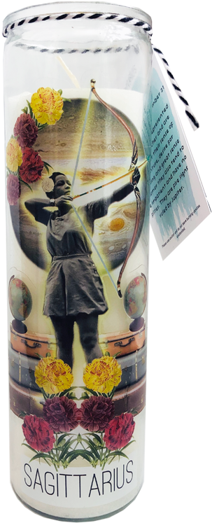 A Can With A Picture Of A Woman Shooting A Bow