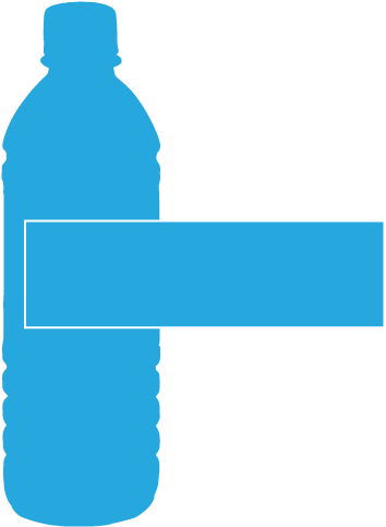 A Blue Bottle With A White Rectangle