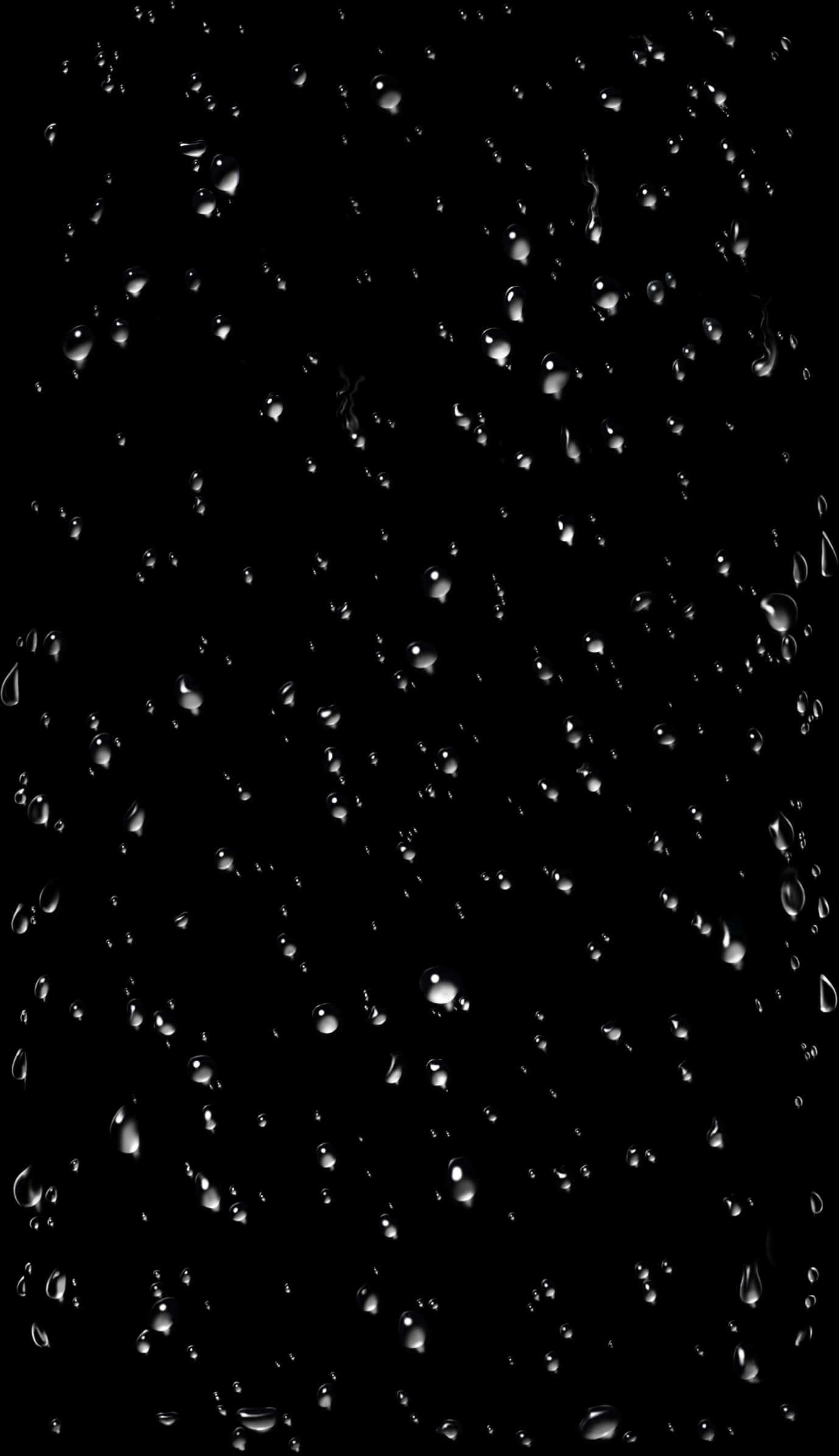 Water Drops On A Black Background