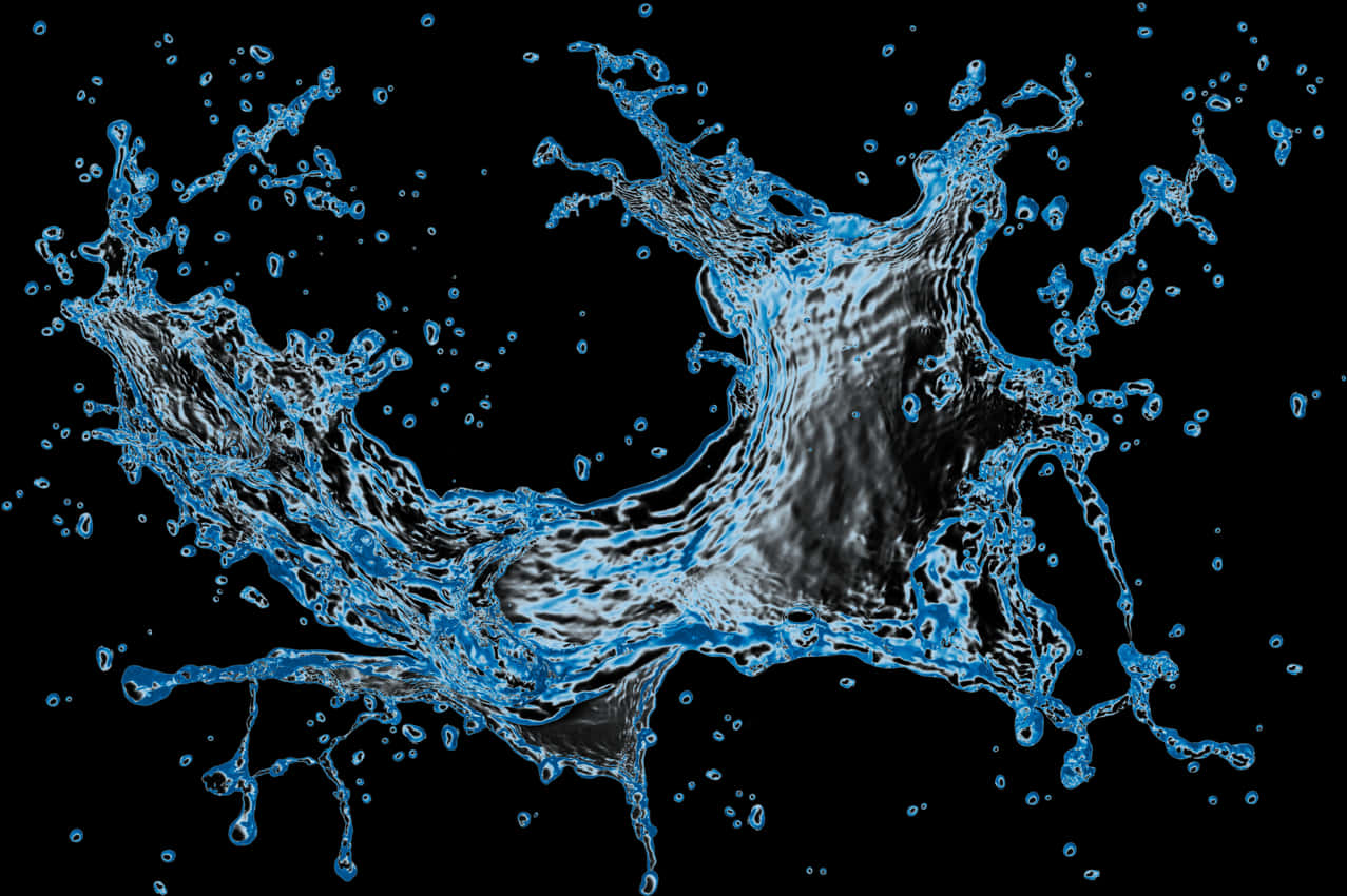 A Blue And Black Water Splash