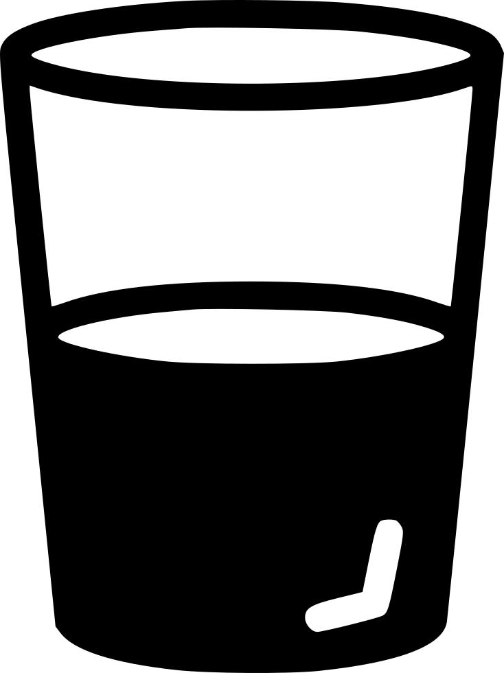 A Black And White Outline Of A Glass
