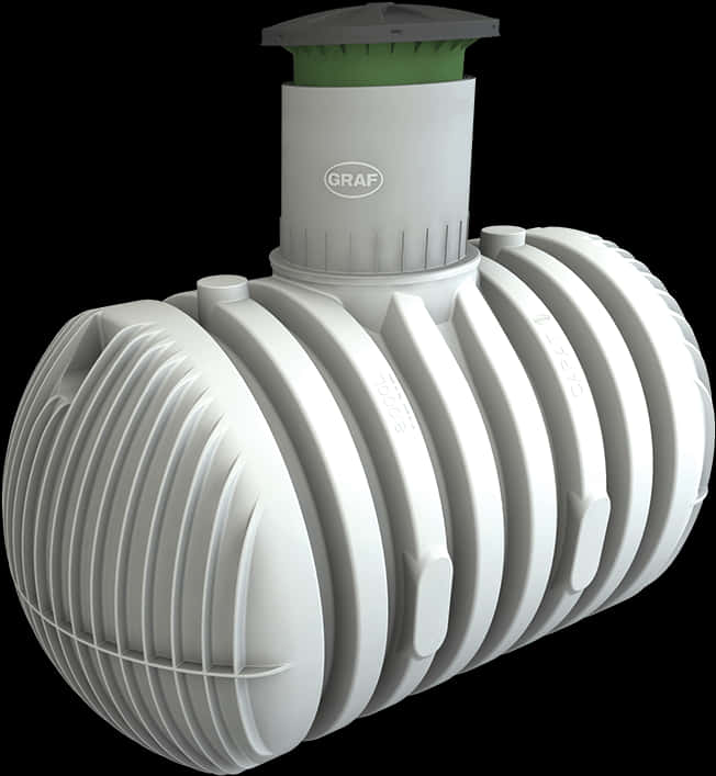 A White Plastic Tank With A Green Cap