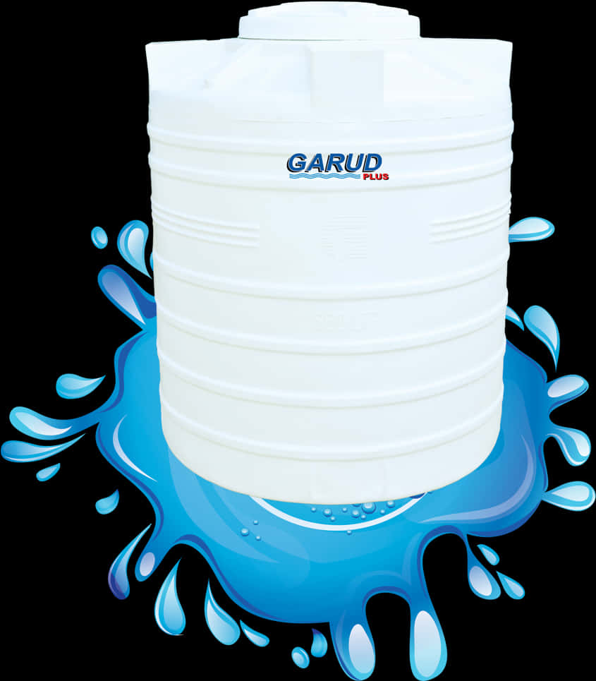 A White Container With Blue Water Splashing Out