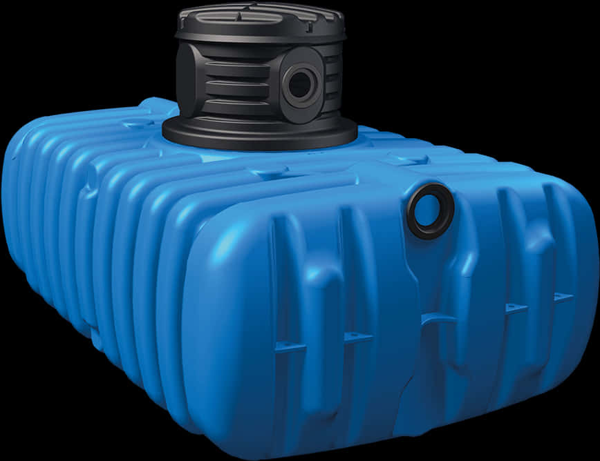 A Blue Plastic Container With A Black Top