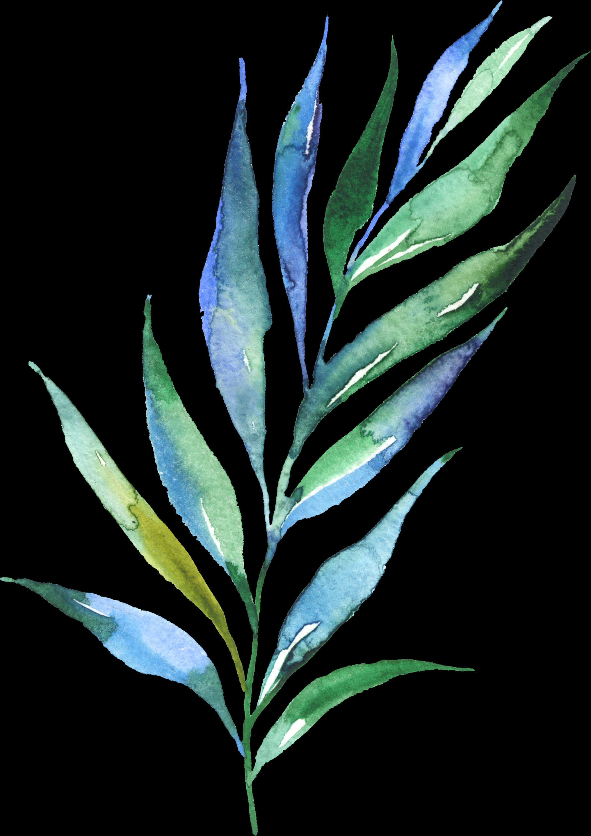 A Watercolor Painting Of A Leaf