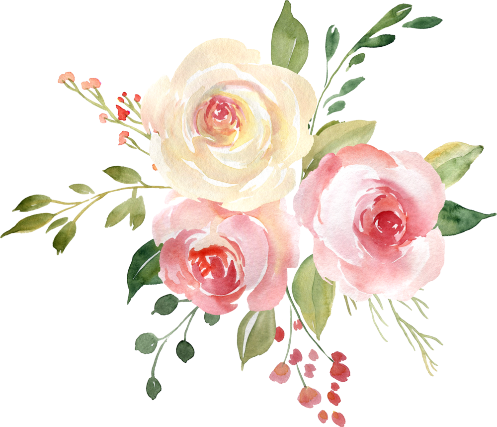 A Watercolor Painting Of Flowers