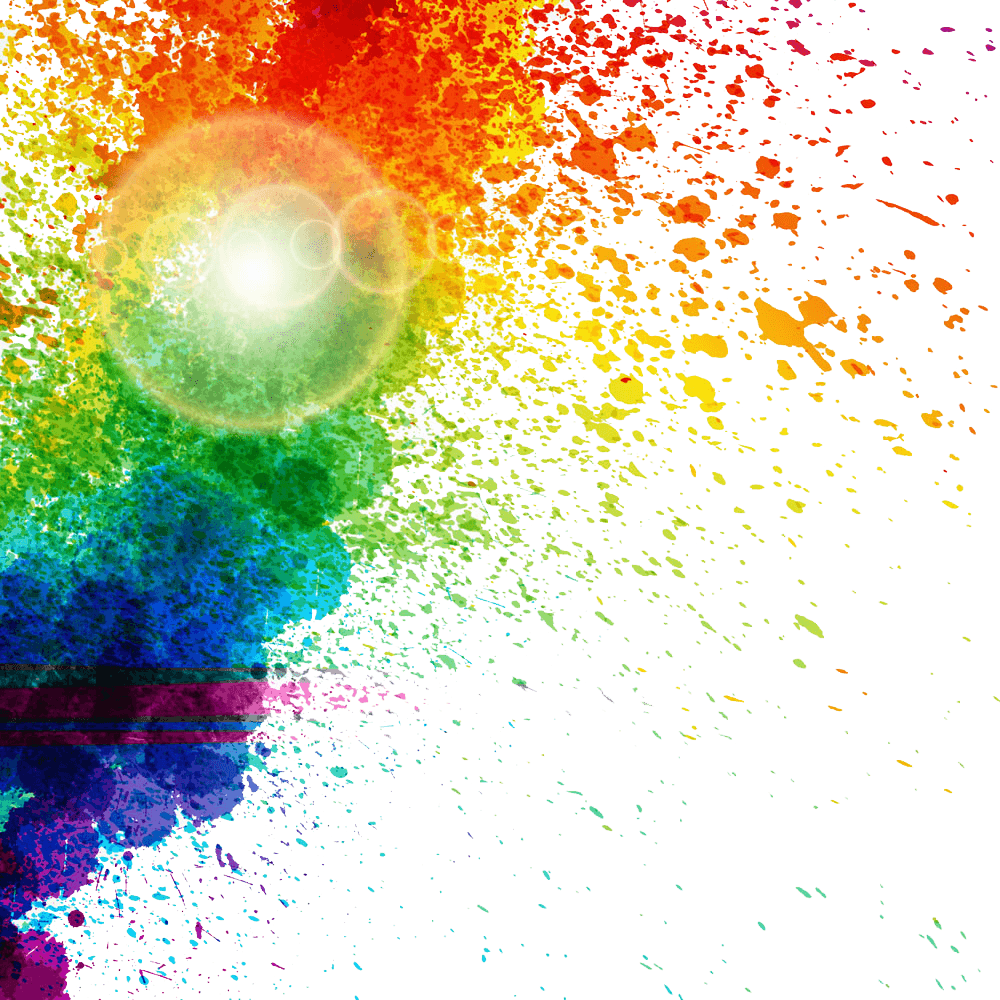A Rainbow Colored Splattered Paint