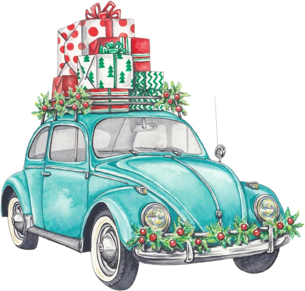 A Car With Presents On Top
