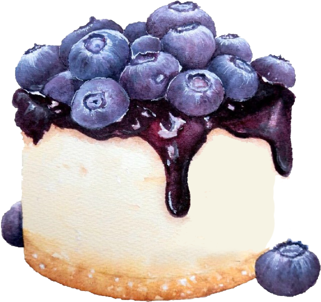 A Cake With Blueberries On Top