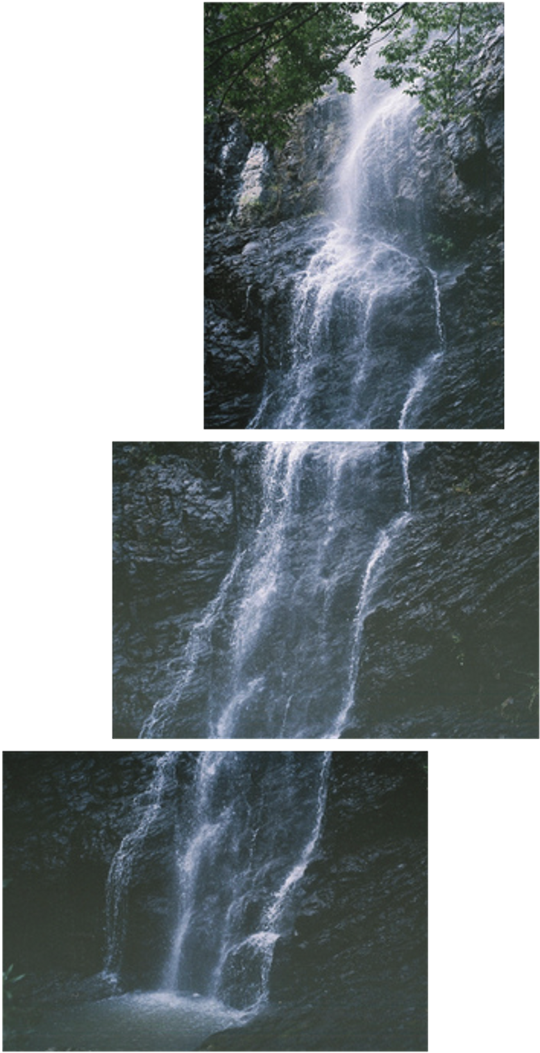 A Waterfall In A Black Background