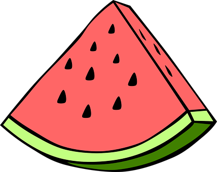 A Piece Of Watermelon With Seeds