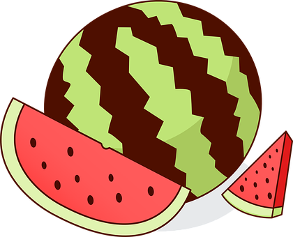 A Watermelon With Slices Of Watermelon
