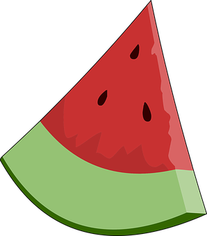 A Watermelon Slice With Seeds