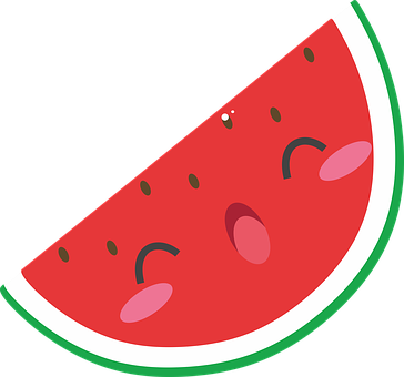 A Cartoon Watermelon With A Black Background