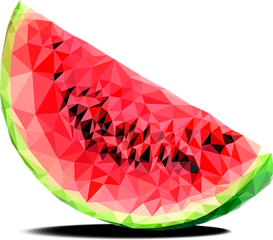 A Triangular Watermelon On A Black Background